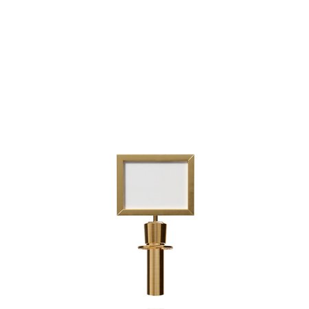 MONTOUR LINE Post and Rope Stanchion Sign Frame 8.5 x 11 in. H Satin Brass Steel HDSF-8511-H-SB-PR